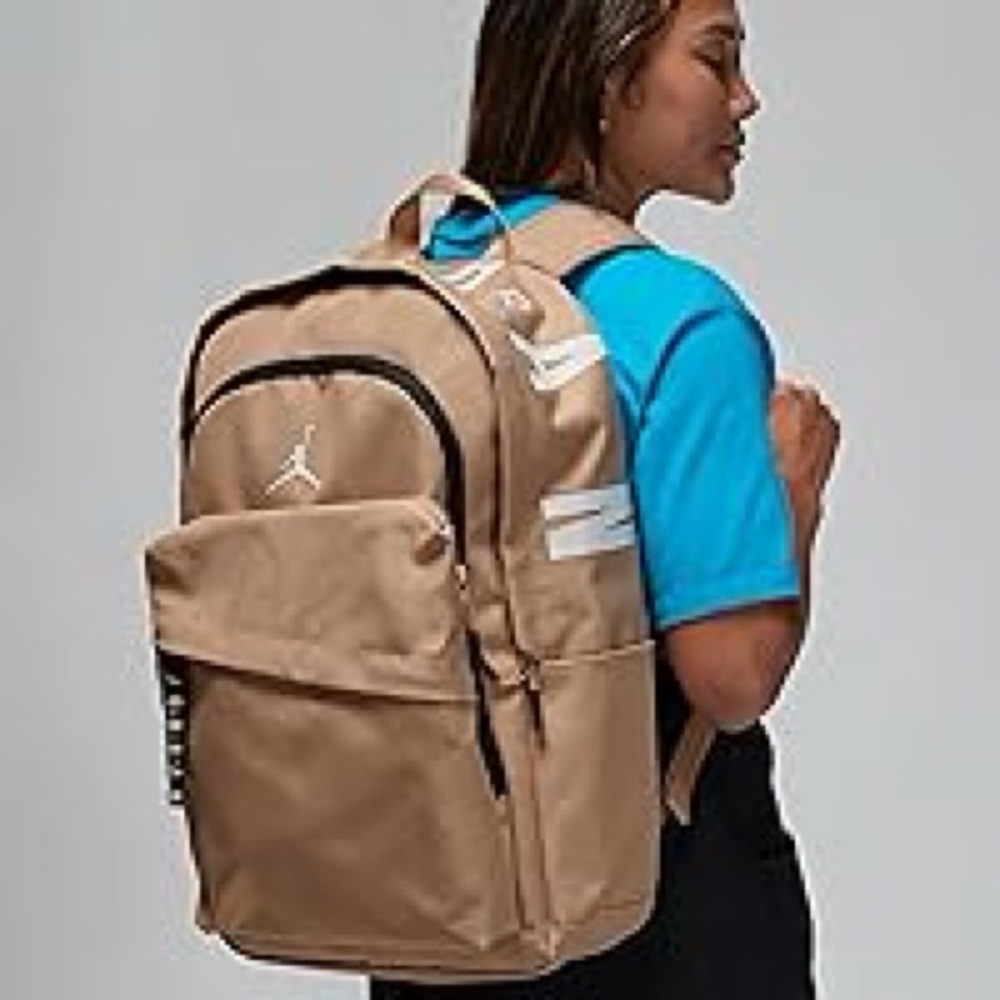 Jordan Tan Backpack with White Accents